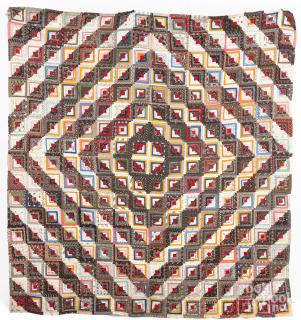 Appraisal: Log Cabin quilt top late th c '' x ''