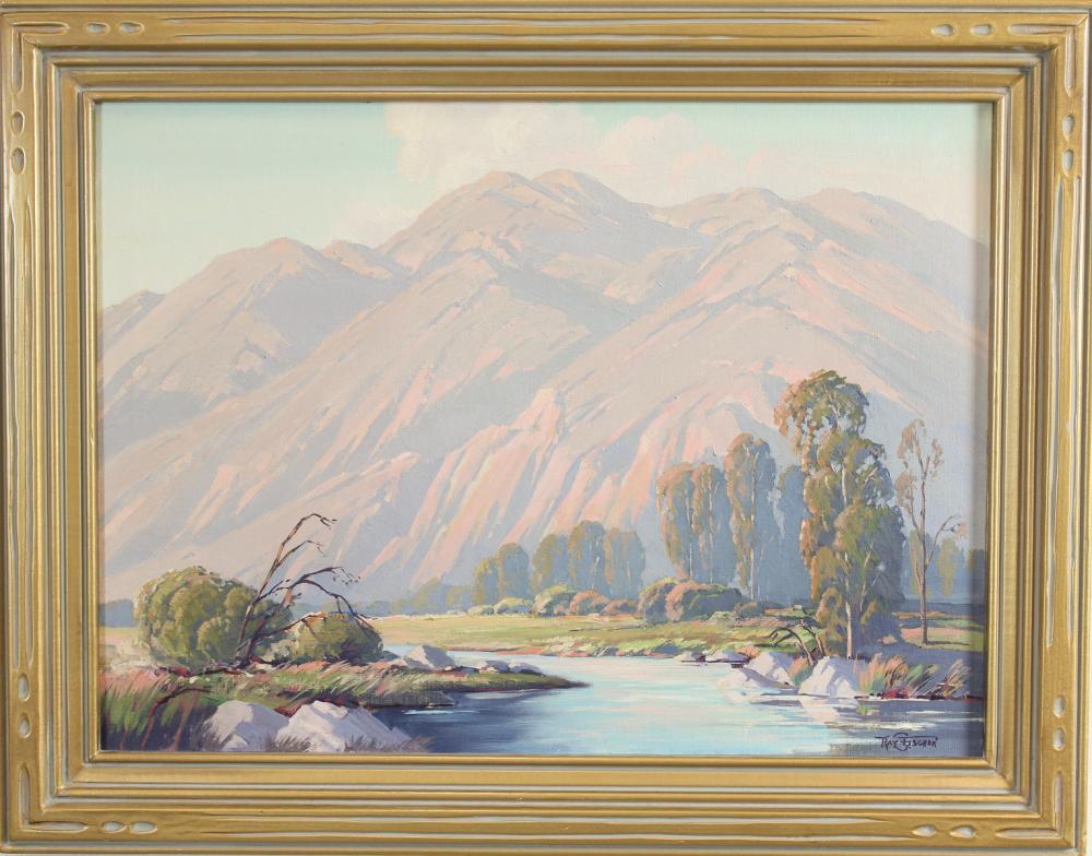 Appraisal: RAYMOND O FISCHER California th century oil on board Chas