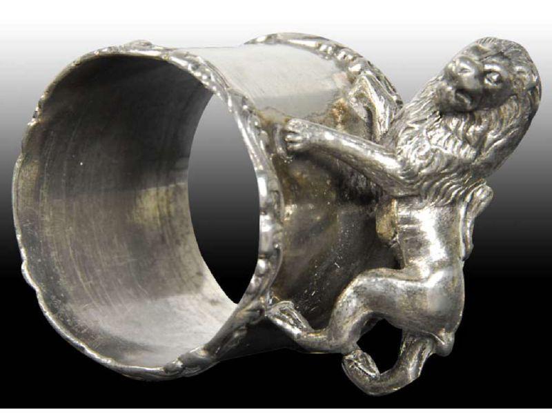 Appraisal: Lion Rampant Figural Napkin Ring Description No manufacturer's name or