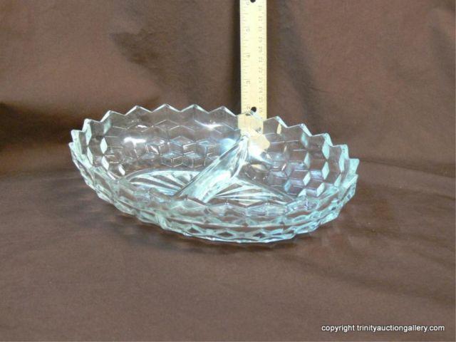 Appraisal: American Fostoria Divided Vegetable Bowl long two part oval glass