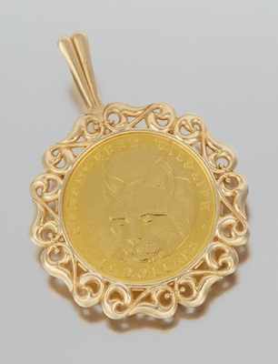 Appraisal: A Ladies' Pendant With Cook Islands Dollars Gold Endangered Wildlife