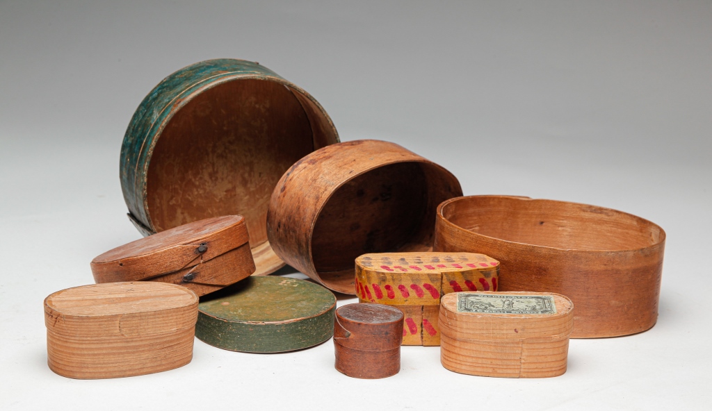 Appraisal: GROUP OF PANTRY BOXES AND PARTS Nineteenth and th centuries