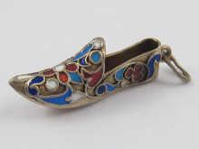 Appraisal: A Russian silver cloisonne shoe charm Marked A D Cyrillics