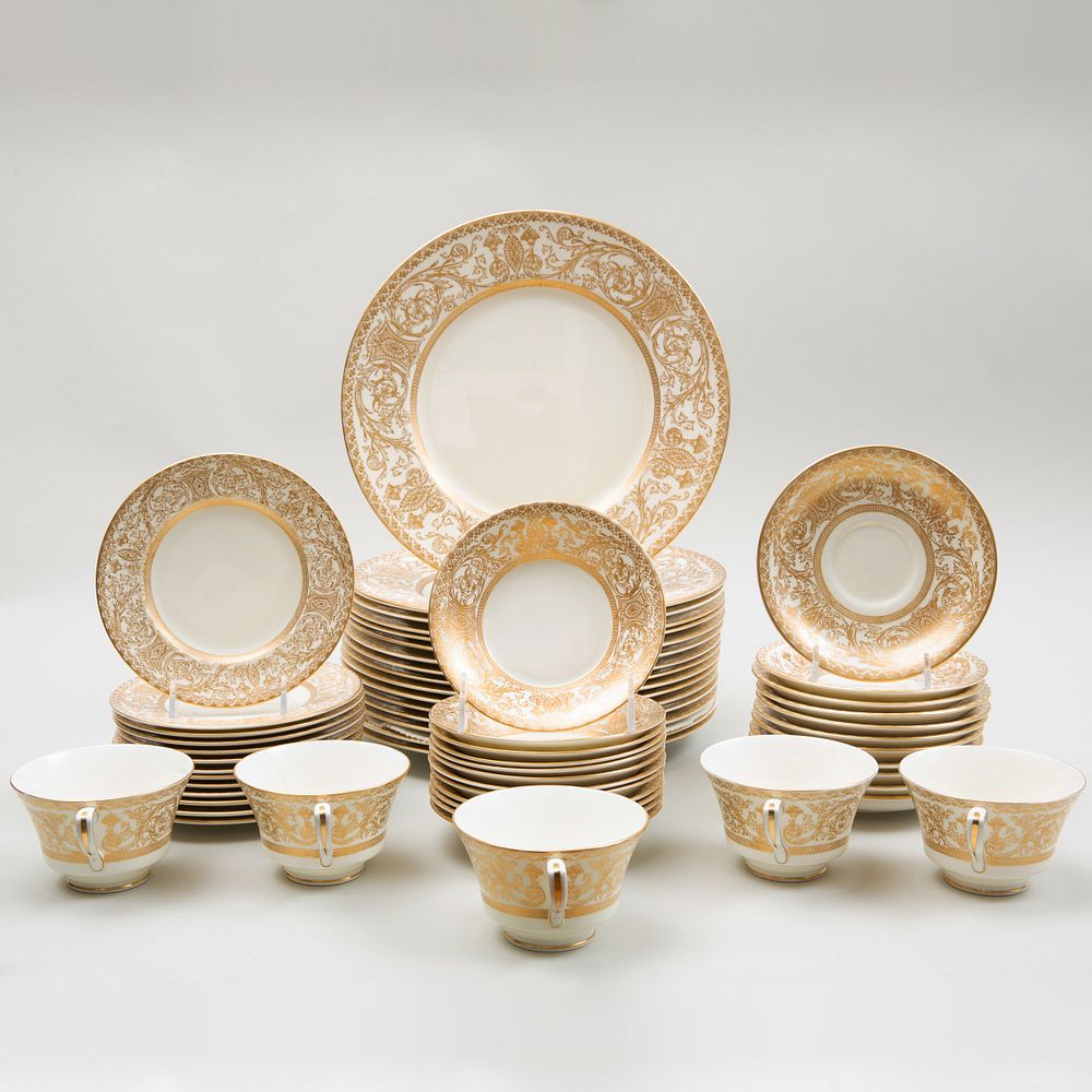 Appraisal: Royal Worcester Gilt-Decorated Porcelain Part Service in the 'Embassy' Pattern