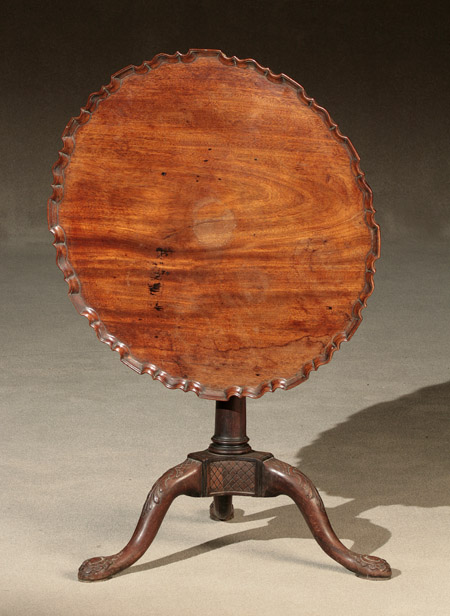 Appraisal: George III Mahogany Piecrust Tilt-Top Tripod Tea Table Circa -