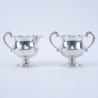 Appraisal: Pair of Sterling Silver Creamer and Sugar with Gold Wash