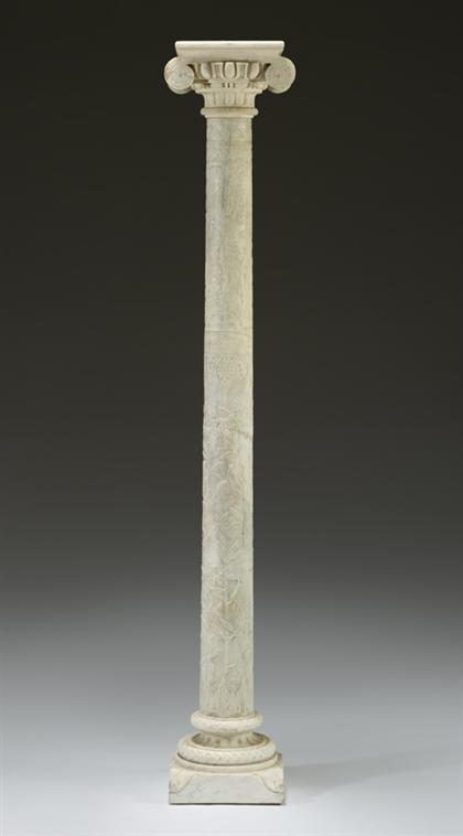 Appraisal: Carved white marble column late th early th century The