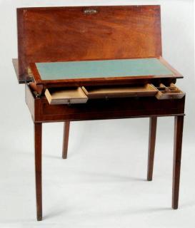 Appraisal: Unusual Georgian Mechanical Game Table Desk Unusual Georgian mahogany mechanical