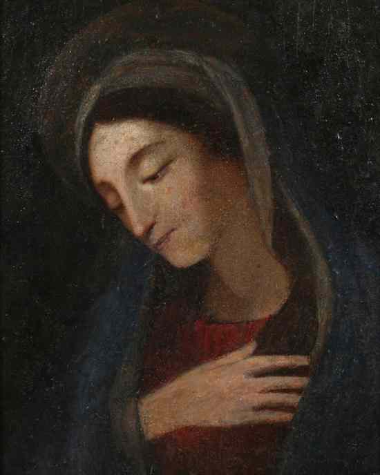 Appraisal: ITALIAN SCHOOL th century VIRGIN MARY oil on panel -