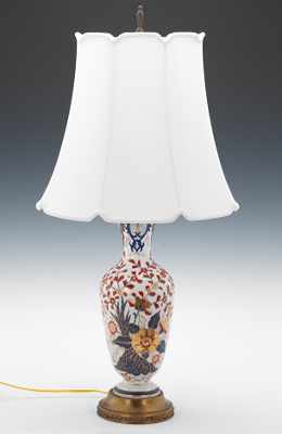 Appraisal: A Porcelain Table Lamp and Shade Imari decorated porcelain vase