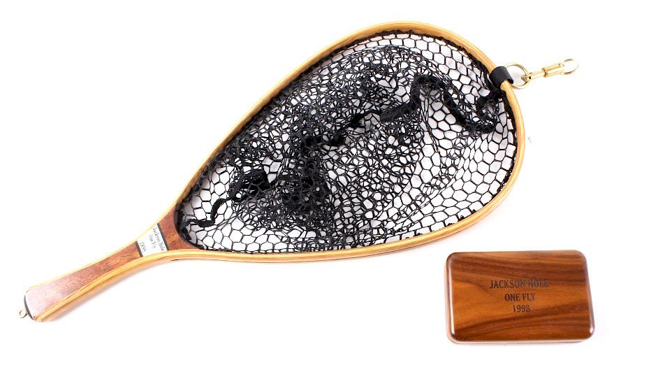 Appraisal: Brodin Jackson Hole One Fly Net and Walnut Fly Box