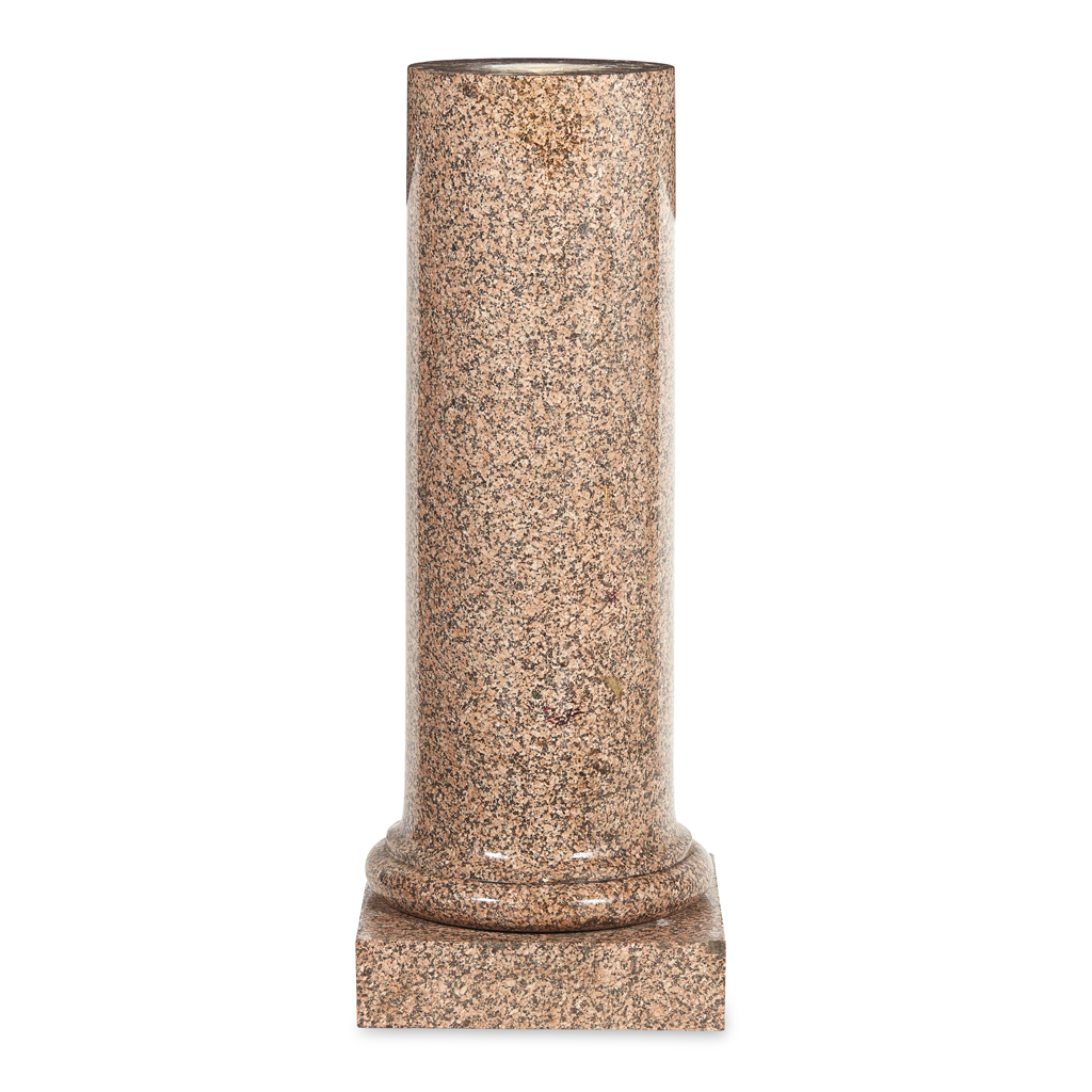 Appraisal: PINK GRANITE HALF COLUMN TH CENTURY with a ring moulded