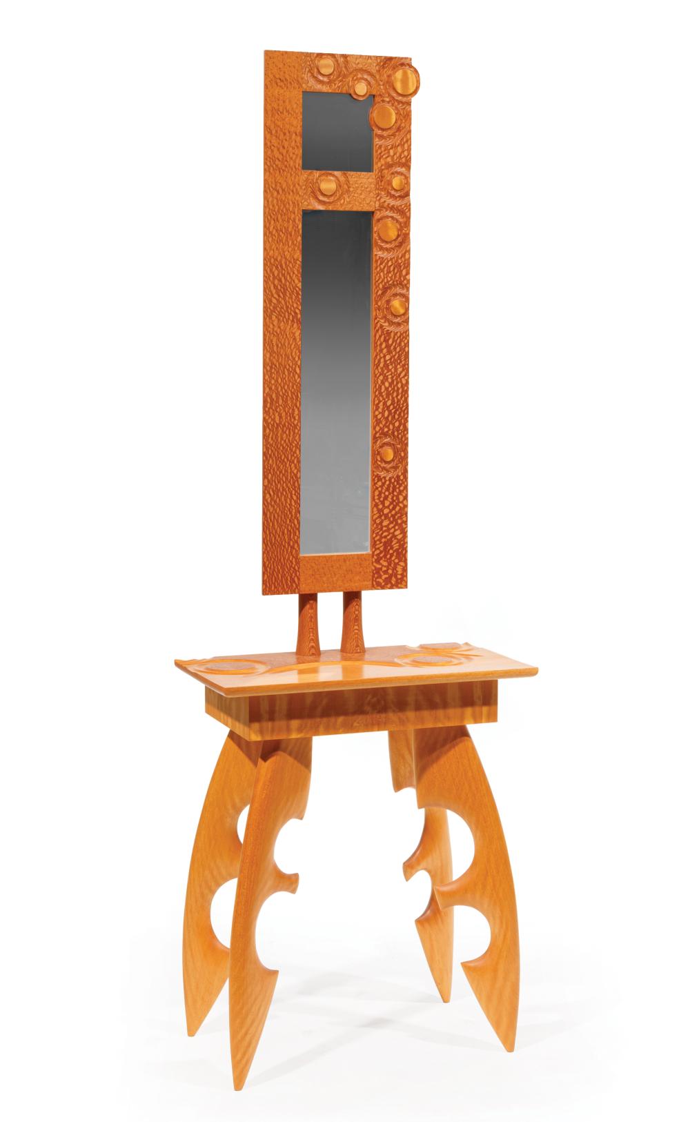 Appraisal: Michael J Joerling American North Carolina Mirror-Inset Lacewood and Figured