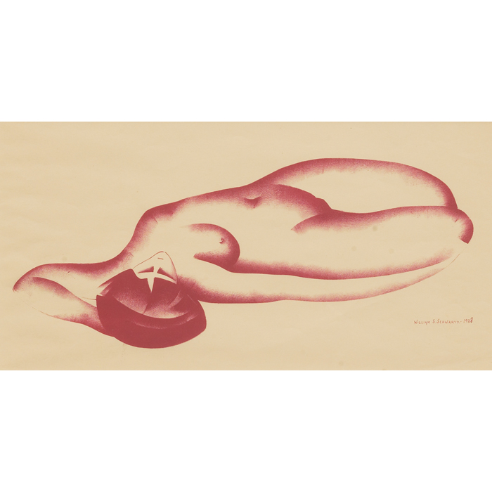 Appraisal: William Samuel Schwartz American - Lithograph - Reclining Nude color