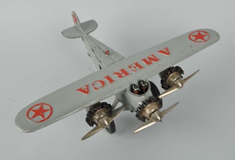 Appraisal: Cast Iron Hubley Tri Motor America Airplane Toy All cast