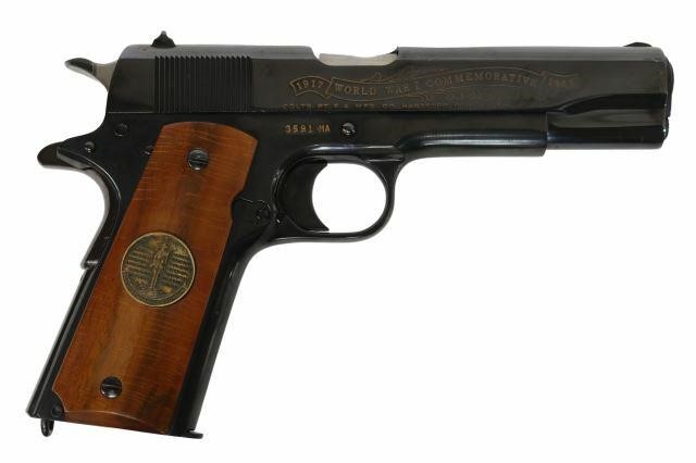 Appraisal: Colt Model World War Meuse-Argonne Commemorative pistol caliber barrel wood