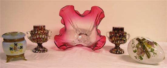 Appraisal: Art glass including Carder Steuben '' grotesque'' bowl Gold Ruby