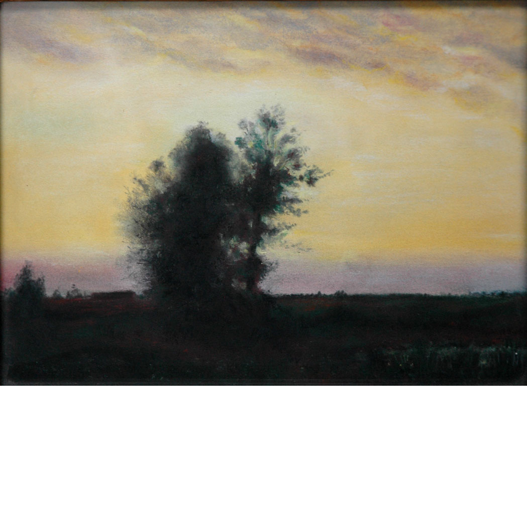 Appraisal: American School th Century Farm at Dusk Pastel on paper