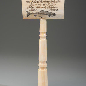 Appraisal: A Scrimshaw Presentation Gavel Early th Century inscribed Presented to