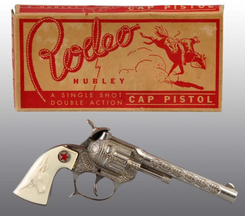 Appraisal: Hubley Rodeo Toy Cap Gun Description Includes original box Gun