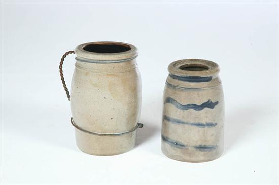 Appraisal: TWO PIECES OF STONEWARE American mid-late th century Includes a