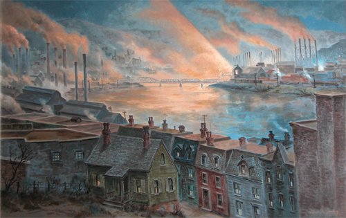 Appraisal: Artist Young Robert R Title Steel Mills at Night Medium