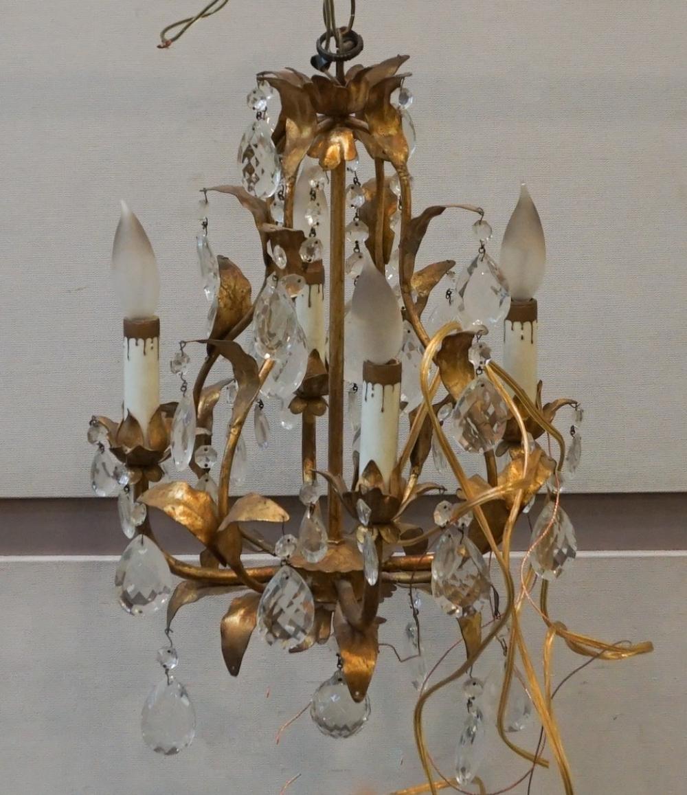 Appraisal: VISUAL COMFORT CO 'DARIANA' SMALL FOUR-LIGHT GILT IRON CHANDELIERVisual Comfort