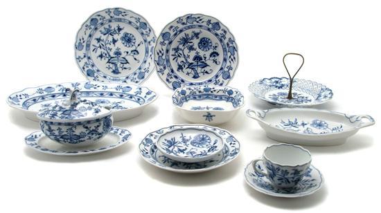 Appraisal: Meissen Porcelain Partial Dinnerware Service in the Blue Onion pattern