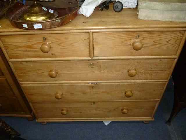 Appraisal: A PINE CHEST of two short and three long drawers