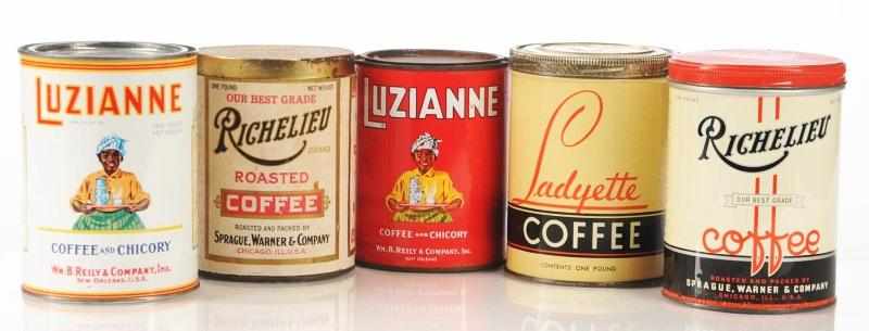 Appraisal: Lot of -Pound Coffee Tins Description Lot includes Luzianna Coffee