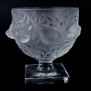 Appraisal: Lalique Elizabeth Crystal Pedestal Bowl Lalique Elizabeth Crystal Pedestal Bowl