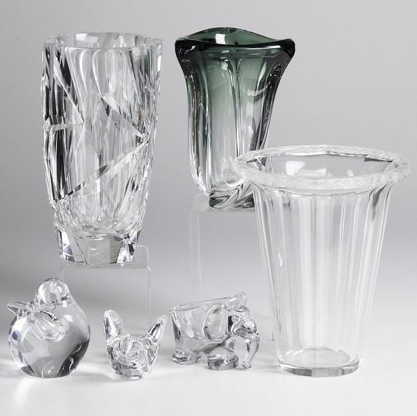 Appraisal: CRYSTAL ANIMALS Kosta bird Orrefors bird and Vannes le Chatel