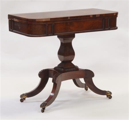 Appraisal: A th century mahogany cross banded fold over games table