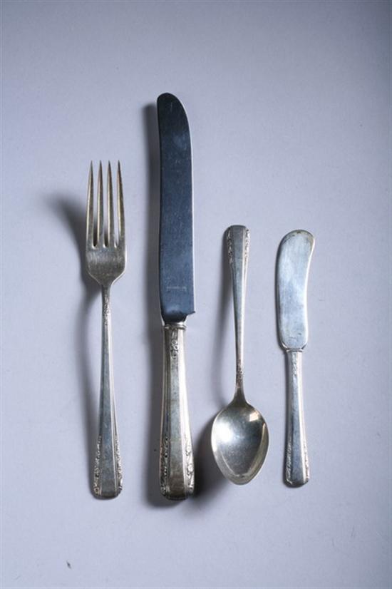 Appraisal: PIECES INTERNATIONAL STERLING SILVER FLATWARE Courtship pattern Eight dinner knives