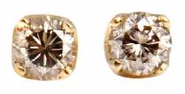 Appraisal: A pair of ct gold round brilliant cut diamond stud