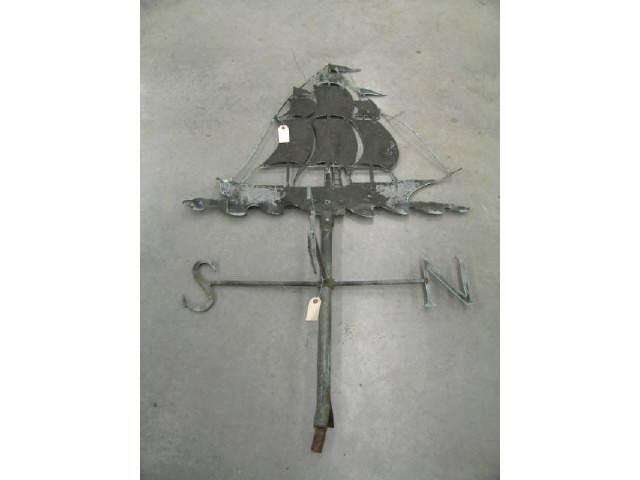 Appraisal: Antique Figural Weathervane of a Sailing Ship scarce