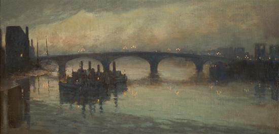 Appraisal: ANNA RICHARDS BREWSTER American - Battersea Bridge at Twilight oil