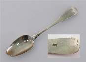 Appraisal: A Channel Islands silver fiddle pattern table spoon by Charles