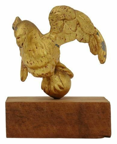 Appraisal: American gilt lead architectural eagle finial th c depicted with