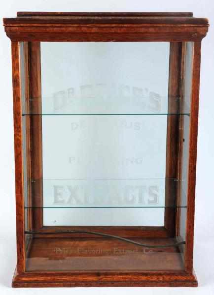 Appraisal: Dr Price's Extracts Oak Glass Showcase Circa Displays well with