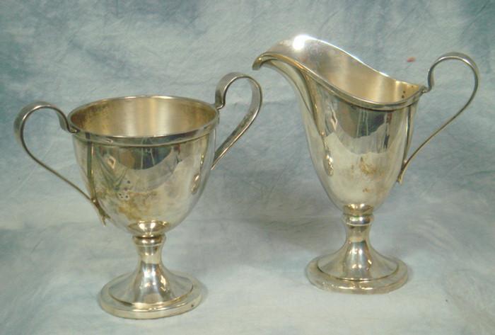 Appraisal: Schofield sterling silver creamer and sugar no mono each one