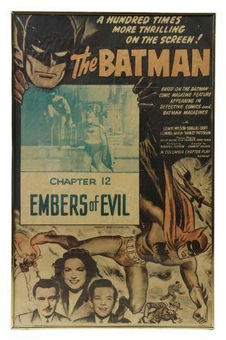 Appraisal: Framed movie poster The Batman Chapter Embers of Evil Columbia