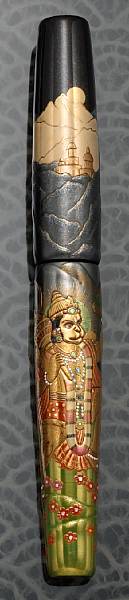 Appraisal: VISCONTI Maki-e Lacquer Hanuman The Monkey God Fountain Pen Crafted