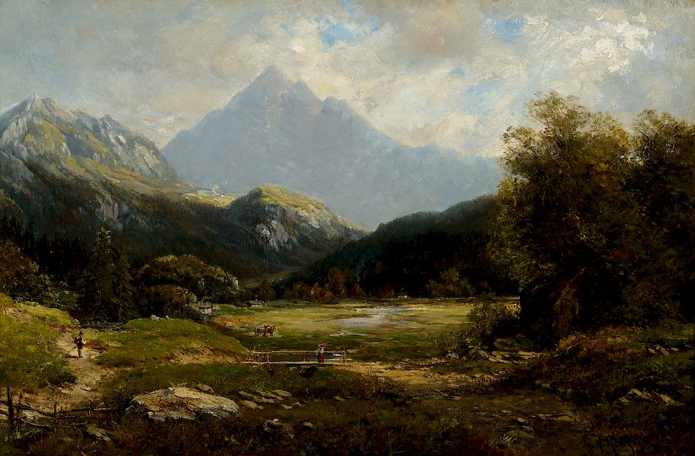 Appraisal: Hermann Herzog - Mountain Landscape Switzerland Exclusive on Bidsquare Hermann