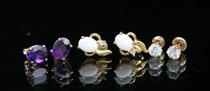 Appraisal: Diamond Earrings Opal Diamond Earrings Amethyst Earrings Apprx carat diamond