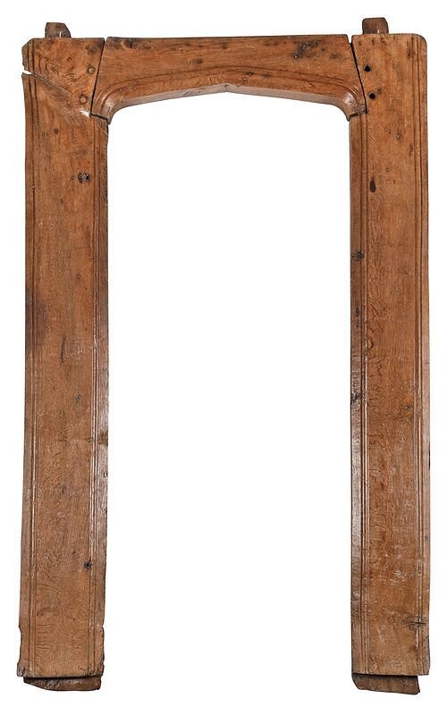 Appraisal: Rare Gothic Carved Oak Door Surround Continental probably th century