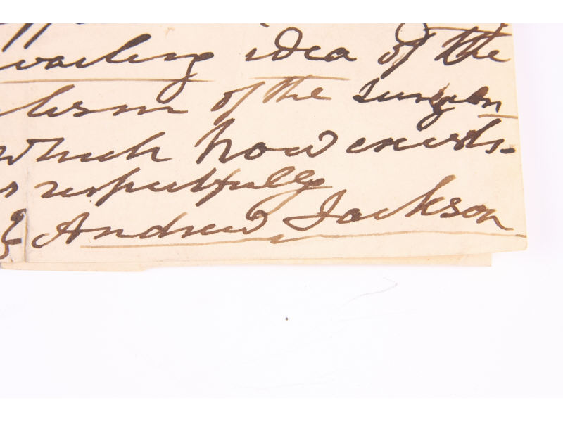 Appraisal: Andrew Jackson Autograph Letter Signed as President one page with