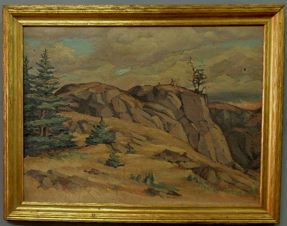 Appraisal: Oil on canvas landscape painting signed l r Thomas Thorne