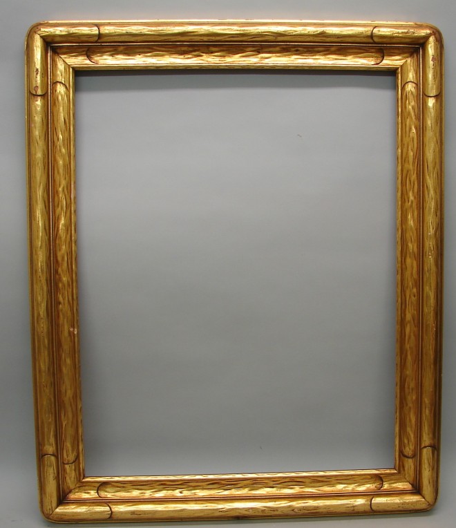 Appraisal: Gilt Carved Arts Crafts Frame wide x sight x rabbet