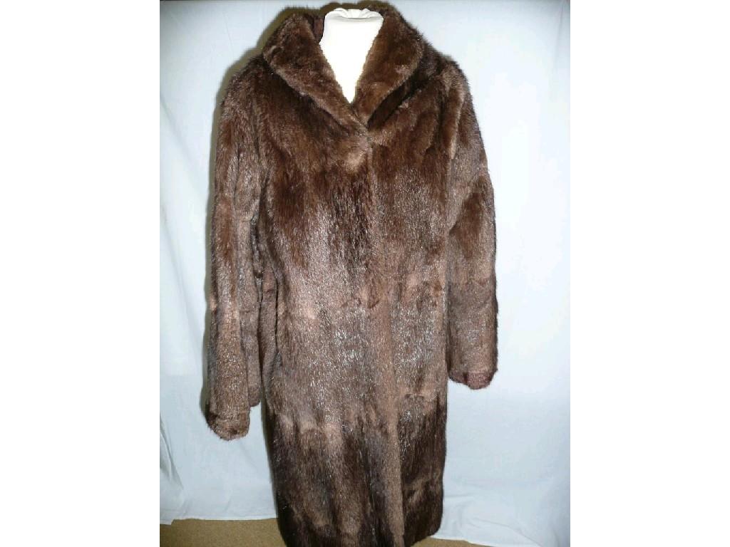 Appraisal: One dark brown fur coat